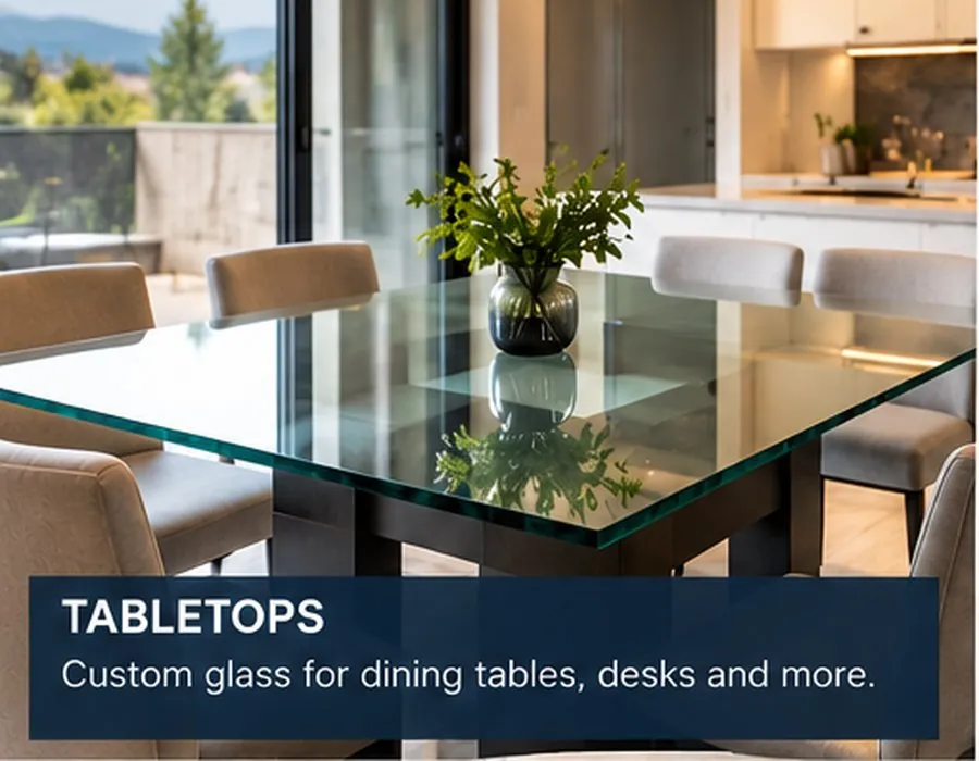 Custom Tabletops (Dining, Desk & Furniture Glass, Residential & Commercial)