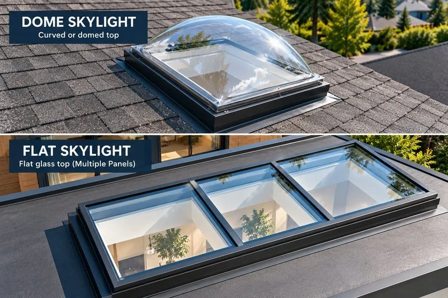 New Skylight Installation (Dome & Flat Skylight Systems, Residential & Commercial) — before and after