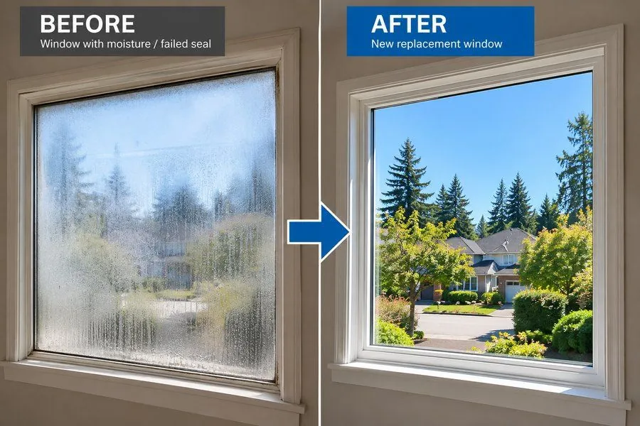 Window Replacement (Residential & Commercial, Custom Glass Options) — before and after